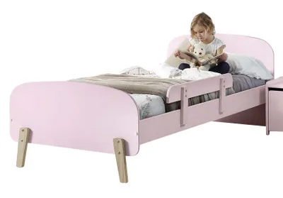 Produktbild von Kinderbett 90x200 mit Bettgitter - rosa