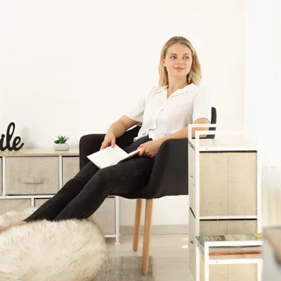 Produktbild von Relaxdays Regalsystem, 3 Stoff-Schubladen, universale Schubladenbox, beige