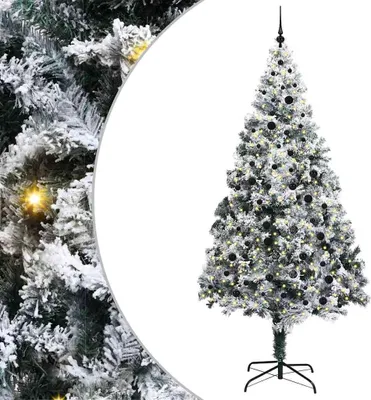 Obrázek produktu pro vidaXL Umělý vánoční stromek s 300 LED diodami se stojanem bílý 240 cm