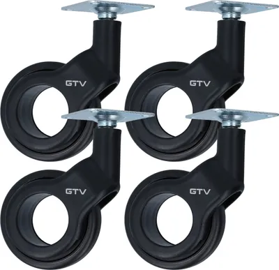 Produktbild von Lenkrolle Ø 60mm Design-Möbelrolle Schwarz Möbeltransportrolle kugelgelagert Bockrolle 4er Pack