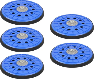 Produktbild von 5x Trade-Shop 225mm 10-Loch Klett Schleifteller für Wandschleifer, Langhalsschleifer, Deckenschleifer, Trockenbauschleifer mit M14 Aufnahme