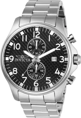 Obrázok produktu pre Invicta Specialty 0379 Pánske Hodinky - Quartz Hnutie - Nerezová Oceľ s Čiernym Ciferníkom - 48 mm