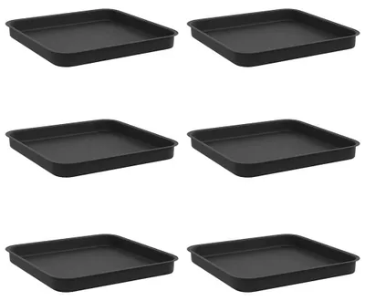 Produktbild von Eleganten-Stil Quadratisches Blumentablett 6 pcs - CLORIS - moderne Design - Schwarz 25,5x25,5x2,5 cm - Beete - Möbel26