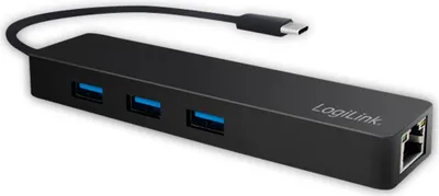 Image de LogiLink UA0313 LogiLink Hub USB 3.0 avec port USB-C 3.1 Gen1 + Gigabit