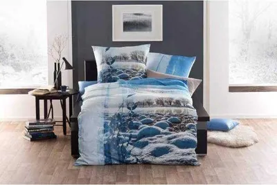 Produktbild von Kaeppel Mako-Satin Bettwäsche 135x200 + 80x80 cm Blau