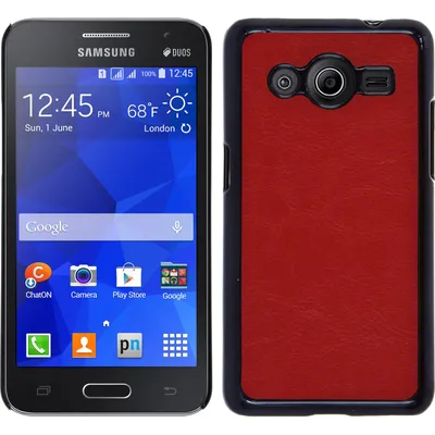 Produktbild von PhoneNatic Case kompatibel mit Samsung Galaxy Core 2 - Hülle rot Lederoptik Hard-case + 2 Schutzfolien