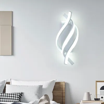 Produktbild von Led wandlampe, spiralförmig design, 6000k kaltweiß, für wohnzimmer & schlafzimmer