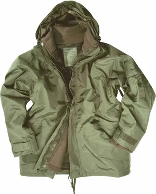 Produktbild von Nässeschutzjacke mit Fleecejacke oliv, M