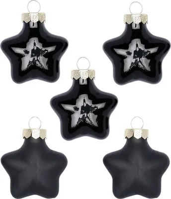 Produktbild von Christbaumschmuck Sterne 4cm Glas 8 Stück - Ebony Black
