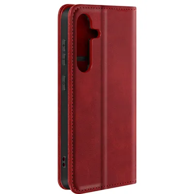 Immagine prodotto di Avizar, custodia a libro per Samsung S24 / S25 con portamonete e scomparti e funzione di supporto, bordeaux