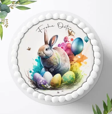 Produktbild von Für die Geburtstags Torte ein Tortenaufleger, Zuckerbild mit dem Motiv: Ostern, Essbares Foto für Torten, Fondant, Ø 20cm, 1363z