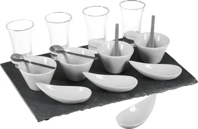 Image de Ensemble de 17 pièces pour apéritif en ardoise - SG Secret de Gourmet