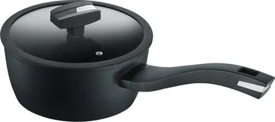 Produktbild von Berndes | Mini-Stieltopf Enduro | kratzfestes Design in Guss-Optik | für alle Herdarten | kompakte 16 cm Größe | Aluminium in elegantem Schwarz