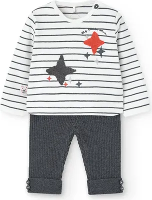 Produktbild von Boboli Knit Langarm-set Weiß,Grau 1 Months Weiß,Grau 1 Months
