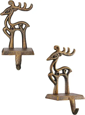 Produktbild von Weihnachtsstiefelhalter – Set aus 2 – Langlebiger Stiefelhalter – Haken für den Kaminvorsatz – Für den Kamin
