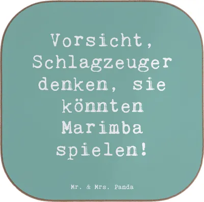 Produktbild von Mr. & Mrs. Panda Tischuntersetzer Spruch Marimba Humor - Meeresbrise - Geschenk, Untersetzer Gläser, für, Schlaginstrument, Coaster, gläseruntersetzer, Musikerwitz, Musik