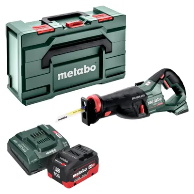 Zdjęcie produktu dla Akumulatorowa pilarka szablasta Metabo SSEP 18 LT BL 18 V 32 mm bezszczotkowa + 1x akumulator LiHD 10,0 Ah + ładowarka + metabox