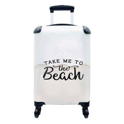 Produktbild von MuchoWow® Koffer Handgepäck Trolley Rollkoffer Kleine Reisekoffer mit 4 Rollen - Sommer - Boot - Rosa - Cabin Size < 55x40x23 cm & 55x40x20 cm - Fotokoffer - Kabinenkoffer - Boardgepäck - Reise-Box - Reisekoffer - Reisegepäck - Koffer mit Bild - Trolley für Kinder