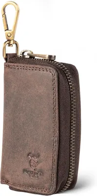 Produktbild von MATADOR BARI Schlüsselmäppchen aus Leder mit Geschenkbox, RFID Schlüsseletui Damen, Autoschlüssel Hülle, Kartenfach, Karabiner Luxus Etui Premium Set!