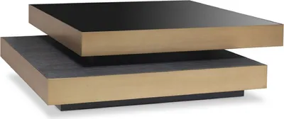 Produktbild von Casa Padrino Luxus Couchtisch Messingfarben / Anthrazitgrau / Schwarz 124 x 135 x H. 32 cm - Moderner Wohnzimmertisch - Wohnzimmer Möbel - Luxus Qualität