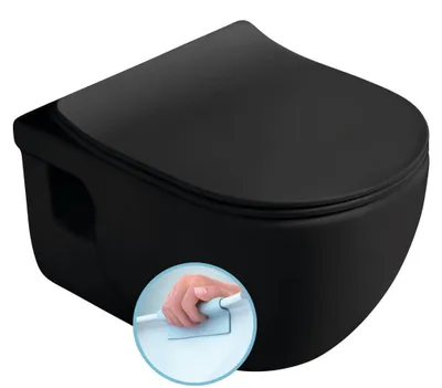 Produktbild von Sapho BRILLA Hänge-WC, Rimless, 36,5x53cm, Schwarz matt