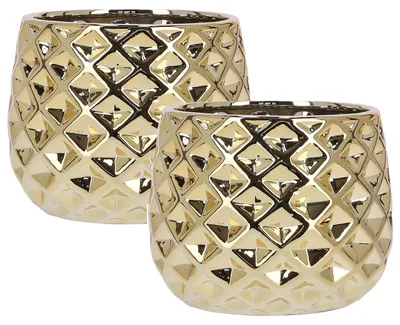 Immagine prodotto di KOTARBAU® Vaso in Vetroceramica, vaso interno per fiori e piante, 13 cm, colore oro, set da 2