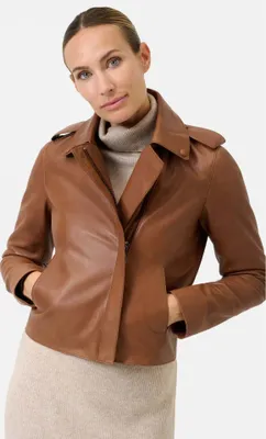 Image de Veste de cuir Ricano JUANA - cognac / 3XL