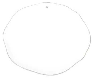 Produktbild von Frühstücksteller KLEINES HERZ weiß grau D. 23cm Keramik Bastion Collections