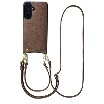 Immagine prodotto di Custodia per cellulare Selencia Nova con cordino e porta carte per Samsung Galaxy A37 (5G) - Marrone moka