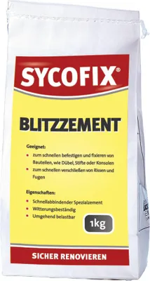Produktbild von Blitzzement 1,5kg für schnelle Reparaturen und Befestigungen im Innen- und Außenbereich