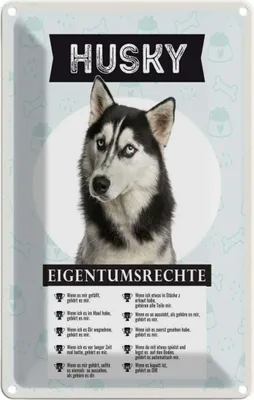 Produktbild von vianmo Blechschild 30x20 cm Husky Eigentumsrechte Hund
