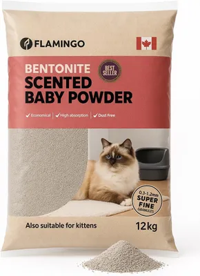 Productafbeelding van Kattenbakvulling - klontvormend - babypoedergeur - 12 liter (12 kg) - superfijne korrel - ook voor kittens