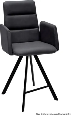 Produktbild von Thekenstuhl (6er-Set) Delfine 52x109x60 Schwarz/Anthrazit