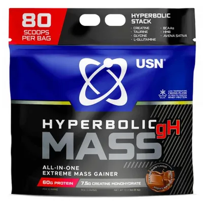Produktbild von USN Hyperbolic All in One Mass (6000g) Dutch Chocolate - Gewichtszunahme - Mit Kreatin