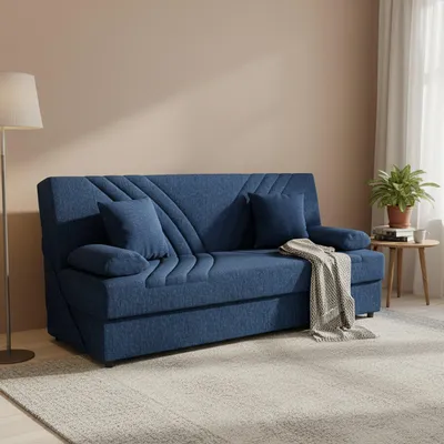 Immagine prodotto di Dmora Divano Letto 3 Posti Apicella 81x181 cm Nero, Contenitore Reclinabile