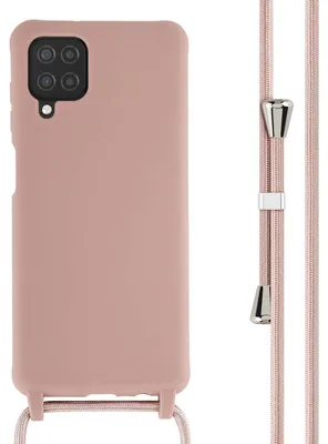 Imagen del producto de Funda de Silicona con Cuerda para Samsung Galaxy A12 - Sand Pink