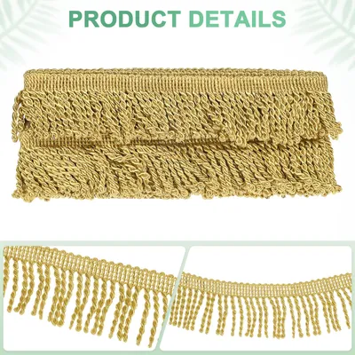 Produktbild von 5 Yards Vorhangfranse Fransebesatz 2.4" Breite Polyesterfranse Boho-Spitze N?hfranse Quastenfranse Besatz Fš¹r Taschen/DIY-Dekoration/Rock/Sofa/Kleidung [Dunkelgold]