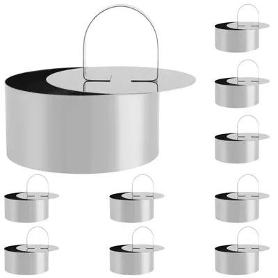 Productafbeelding van Taartringen Set van 9 - Ronde/Hartvormige Taartringen - Roestvrij Staal - 10/15/20 cm - 4,5 cm Hoog - Perfect voor Desserts - Bakvorm