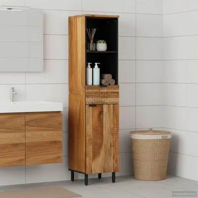 Zdjęcie produktu dla vidaXL Szafka łazienkowa brązowa 38 x 33 x 160 cm lite drewno mango