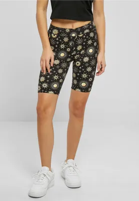Produktbild von Urban Classics TB4791 | Ladies Soft AOP Cycle Shorts Damen Radlerhose - Farbe: blacksun - Größe: XS