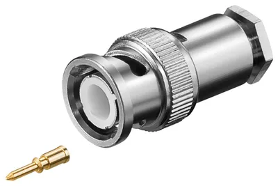 Immagine prodotto di goobay BNC Stecker mit Schraubanschluss für RG 58/U Kabel mit GoldPin (Bulk)
