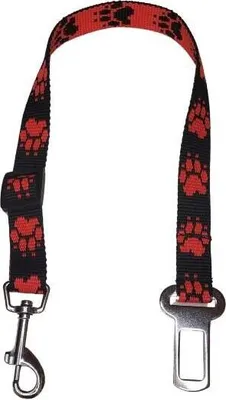 Immagine prodotto di Cintura di sicurezza per auto Palkar per cani di taglia media 55 cm x 20 mm nero-rosso con zampe
