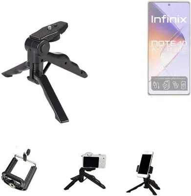 Produktbild von K-S-Trade Stativ Tisch-Ständer Dreibein Handy-Stativ Ständer kompatibel mit Infinix Note 40 Mini-Stativ Smartphone Tripod Handy-Stativ aus Plastik