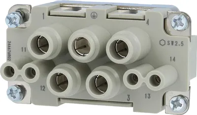Obrázek produktu pro Zásuvková vložka 6-16qmm 4+4pol - Speciální vložka pro konektor 09 38 008 2701