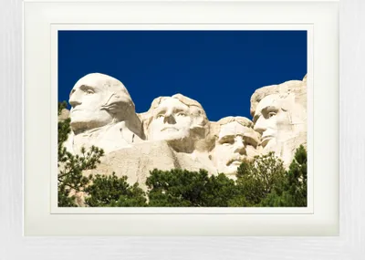 Obrázek produktu pro USA Zarámovaný obraz s elegantním paspartou | obrázky na zeď | v rámu - Mount Rushmore, americký prezident (30 x 40 cm)