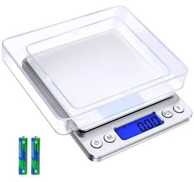 Image de Balance de précision - de 0,01 g à 500 g. Balance numérique portable avec 2 plateaux de pesée