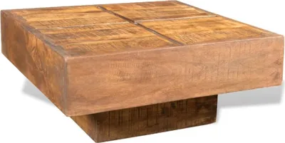 Image de Table basse carrée Marron Bois massif de manguier