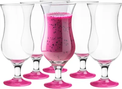 Produktbild von Glasmark Krosno Gläser Cocktailgläser Set Longdrink Cocktail Gin Bier Longdrinkgläser Cocktailgläser Trinkglas Glas Smoothie Dessert Rosa 6 x 420ml