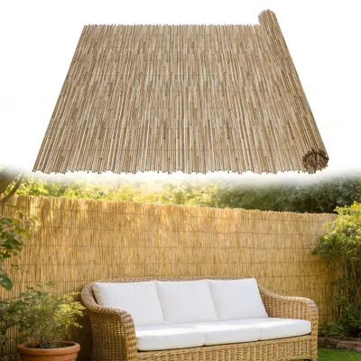 Obrázek produktu pro TRMLBE Rákosová rohož na ochranu před zvědavými pohledy, 160 x 300 cm, odolná a nepromokavá, snadná montáž, přírodní rákosová rohož do zahrady, na balkon a k plotu