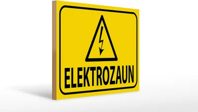 Produktbild von Holzschild Hinweis Elektrozaun, 40 x 30  cm, Holzschilder Bauernhof Landwirt Tiere Achtung